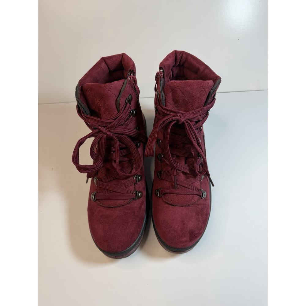 Shapua Women’s Suede Ankle Boots Burgundy Size 7 - Picture 5 of 5